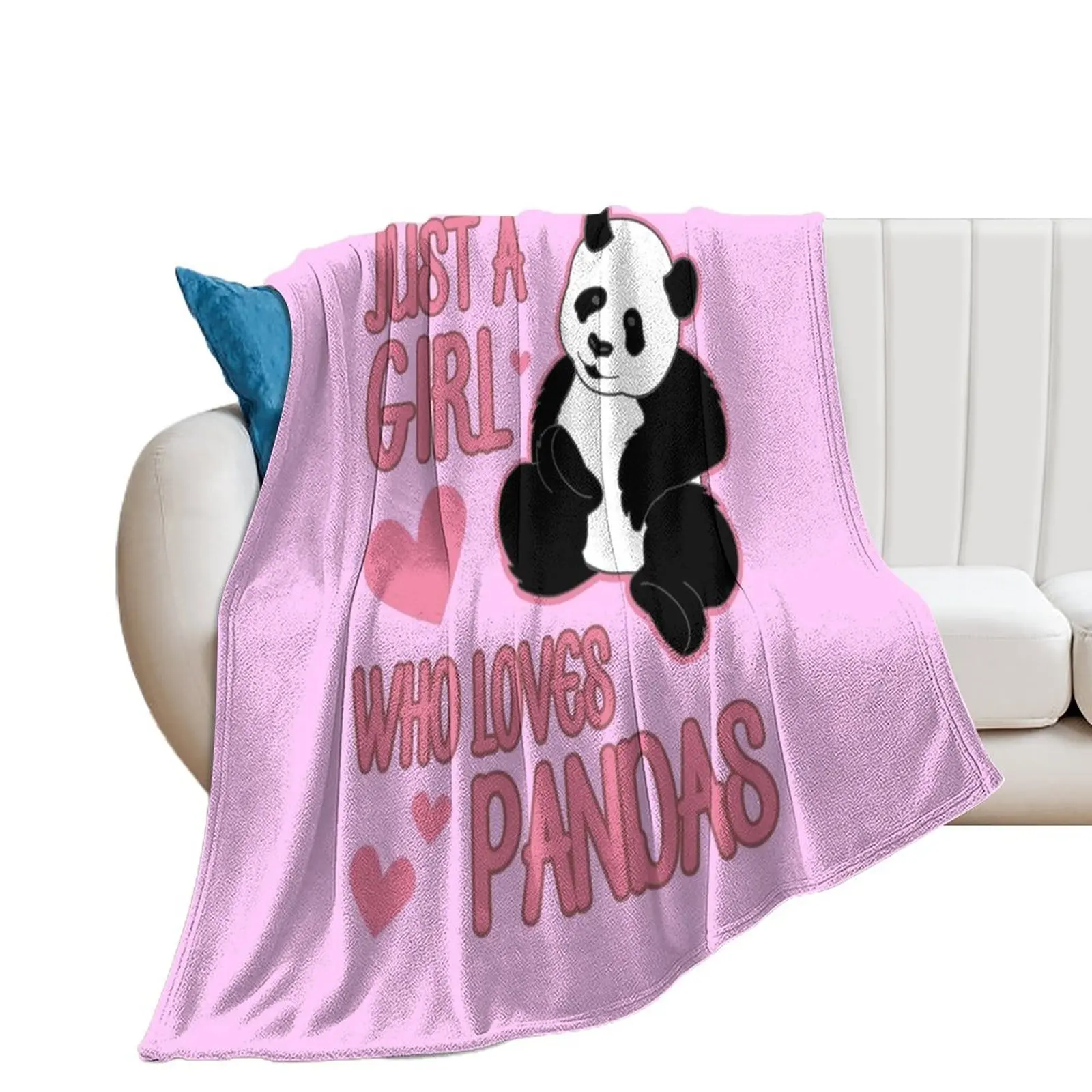 

Just A Girl Who Loves Pandas Best Cute Gift print Throw Blanket Travel Soft Picnic Blankets Sofas Of Decoration Blankets