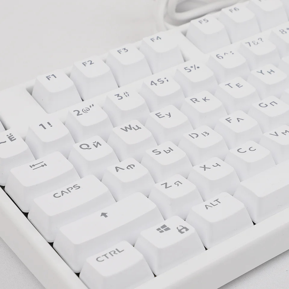 132 Keys Russian Keycaps White ABS OEM Height for Mechanical