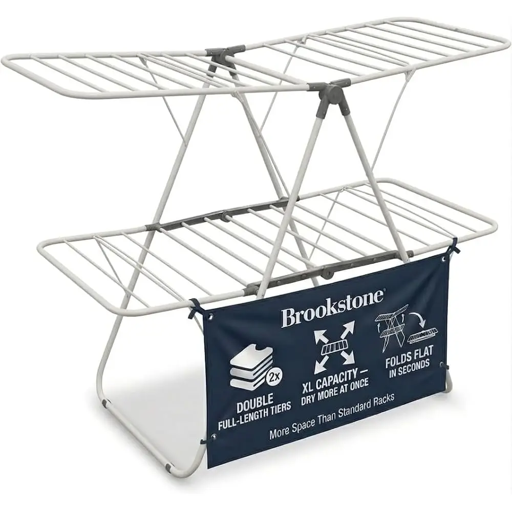 

Free ShippingFree Shipping2 Tier Folding Rack - Indoor/Outdoor Collapsible Clothes Dryer Stand Laundry or Shoe Rack, Heavy Duty