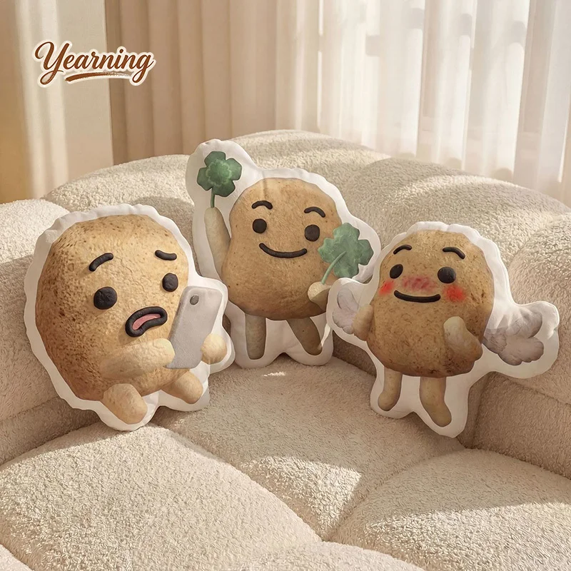 

Kawaii 3D Potato Pillow - Soft Cartoon Back Cushion for Sofa Bed, Headboard Support, Birthday Present