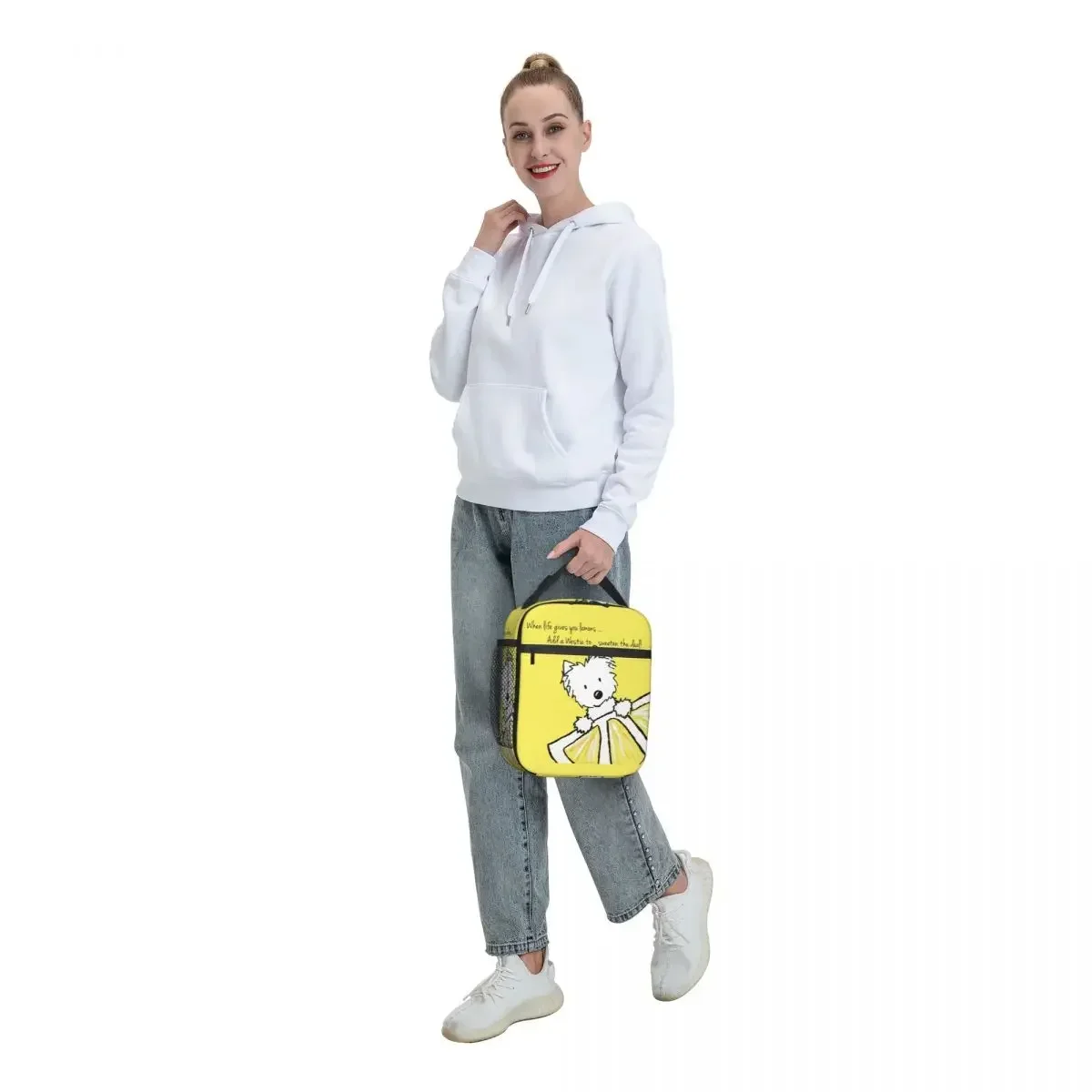 Life Lemons Westie Dog Portable Lunch Boxes Leakproof West Highland White Terrier Cooler Thermal Food Insulated Lunch Bag Kids