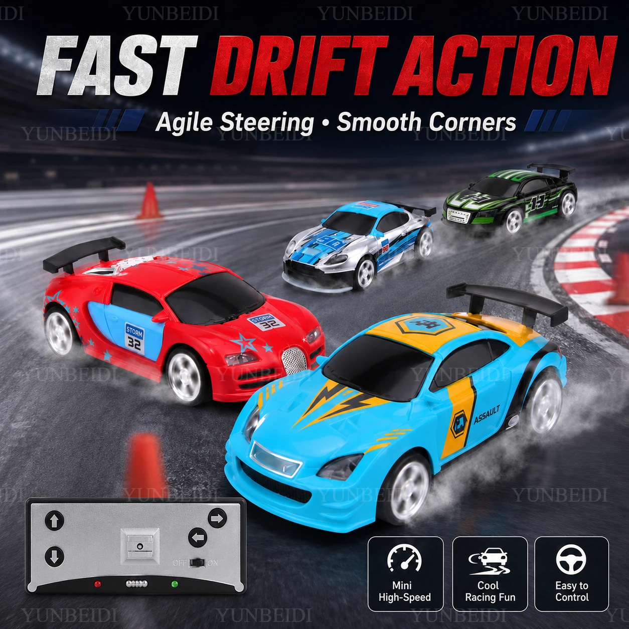 1:58 Mini Remote Control Car 2.4G Remote Control Battery-powered Canned Drift Racing Car Bluetooth Remote Control Children Toy image 2