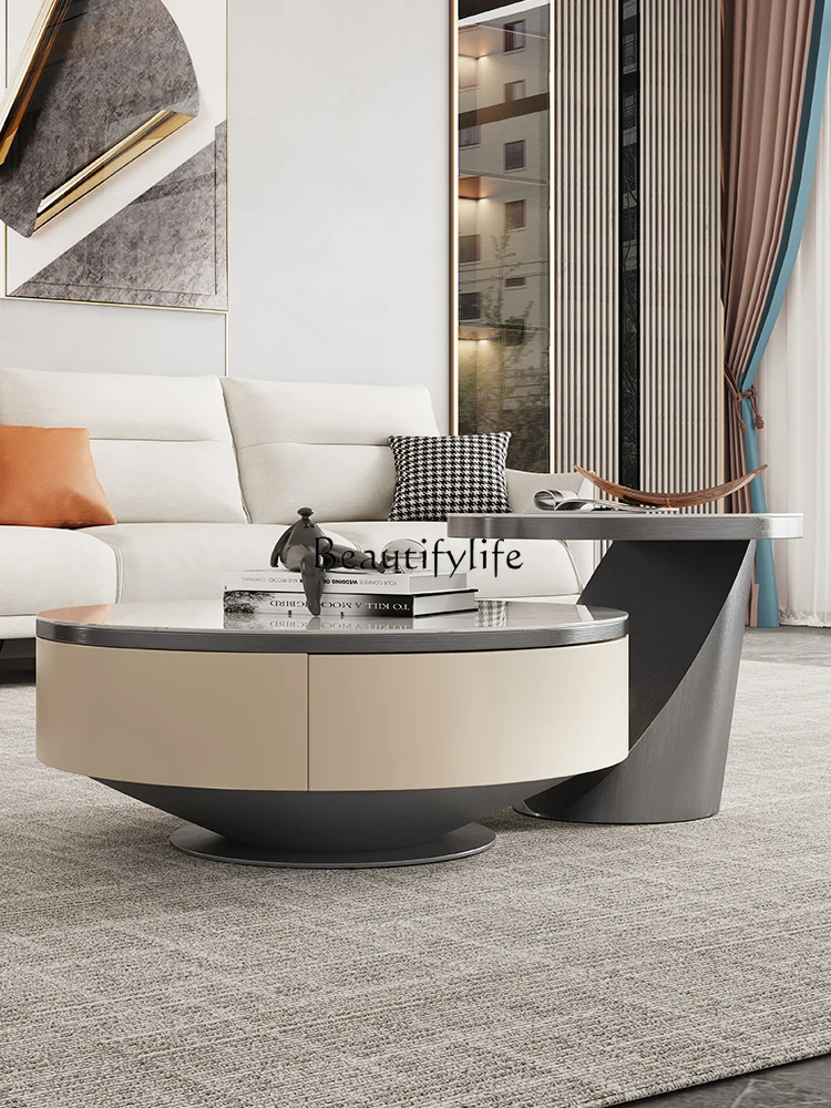 Round Italian Stone Plate Tea Table, sala de estar, tamanho Home