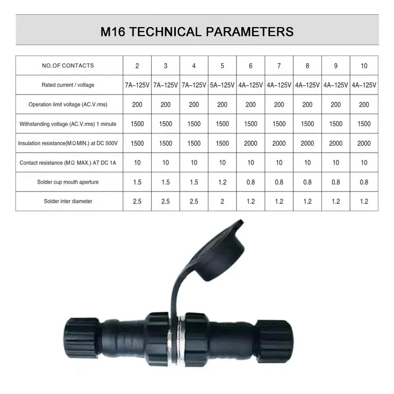 GX16 Waterproof Connector with Dust Cover Hex Nut 2Pin 3Pin 4Pin Even Joint Aviation Plug Socket GX16 Pin Servo Motor Plug IP65