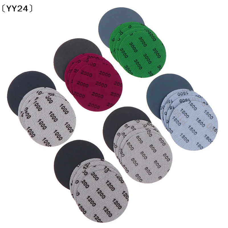 

tipoYY24 pratique30шт 3 дюйма 75 мм шлифовальная бумага зернистостью 800-3000 влажные и сухие шлифовальные диски с крючком-петлей наждачная бумага абразивные инструменты подходят для металла, дерева