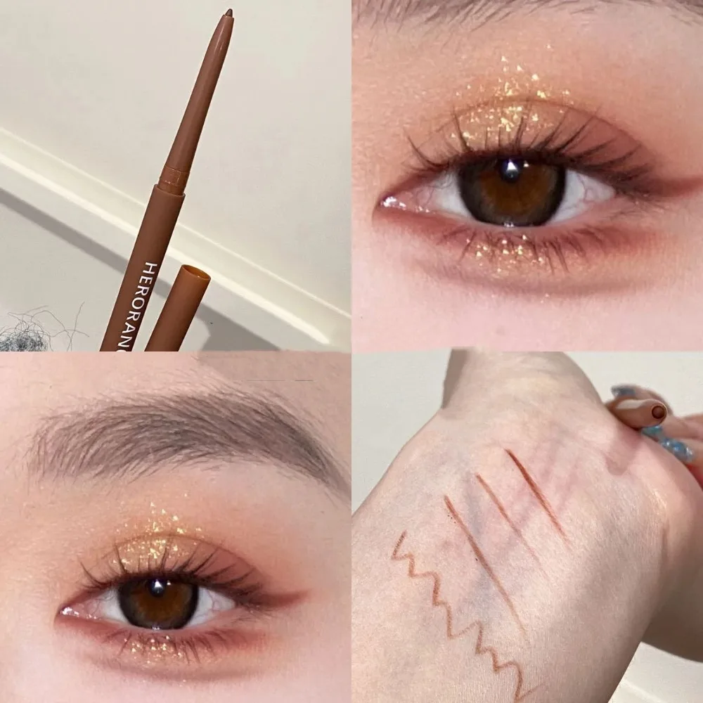 Ultrafeiner Gel-Eyeliner-Stift, Schwarz, Braun, unter Eyeliner-Stift, wasserdicht, matt, liegend, Seidenraupe, schnell trocknend, dauerhaftes Augen-Make-up