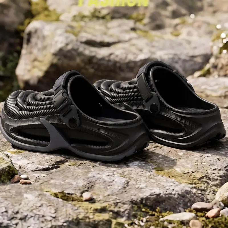 Herren Clogs in großen Größen 38-45, hohle, dicke Sohle, rutschfeste Plateau-Sandalen für den Sommer, Wading-Strandschuhe, lässige Outdoor-Sandalen für Männer – Detail 7