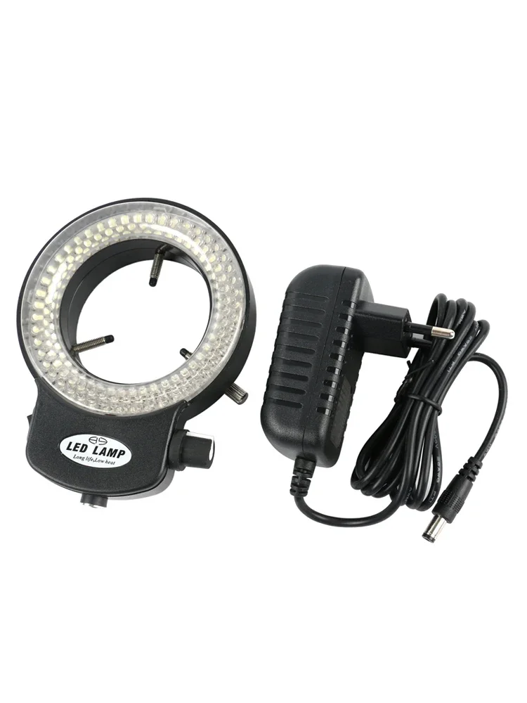 Regulowany 6500K 144 LED Ring Light Illuminator Lampa dla przemysłu Stereofoniczny obiektyw mikroskopu Lupa aparatu Adapter 110V-240V — zdjęcie 2
