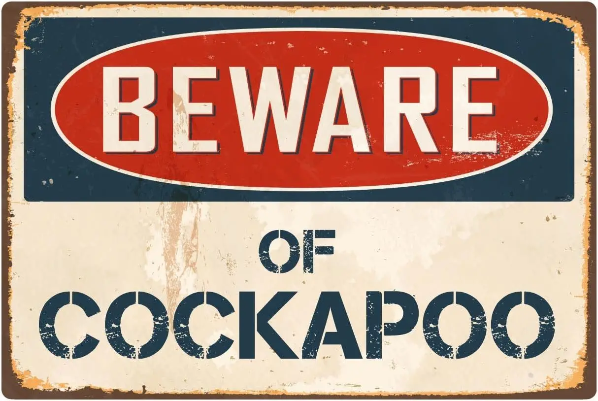 Beware Of Cockapoo 8” x 12” Vintage Aluminum Retro Metal Sign VS113