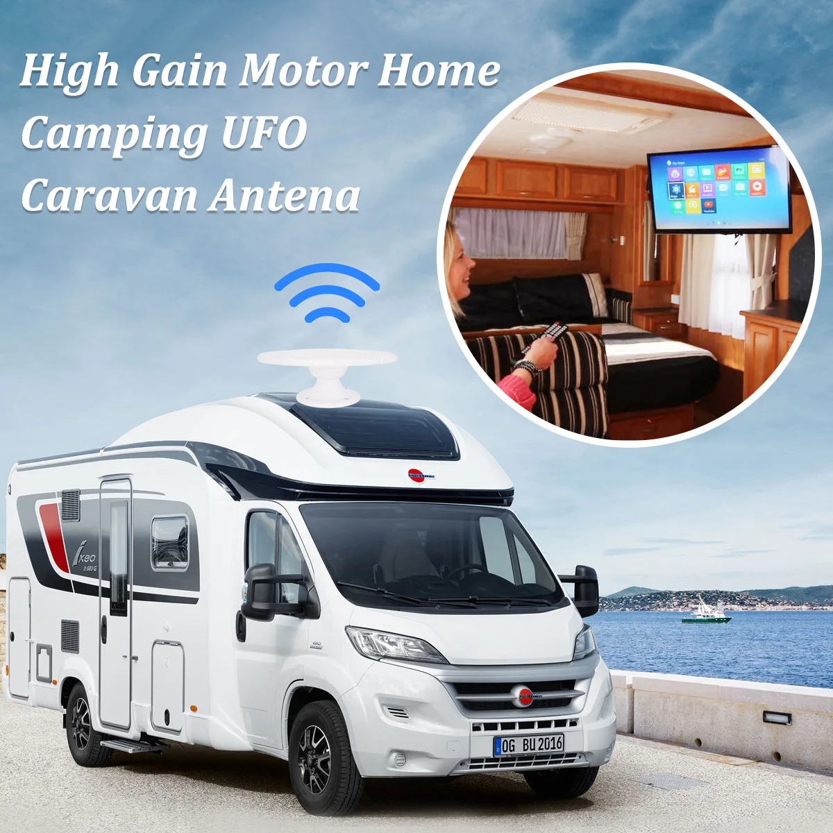 

2025 hot saleDigital TV Antenna Factory Direct Sales RV Special Vehicle UFO DTMB Suction Cup