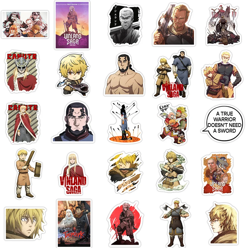 10/30/50pcs Thorfinn Karlsefni Vinland Saga Anime Stickers Car Laptop Skateboard Suitcase Cool Thors Cartoon Sticker Decal Toys