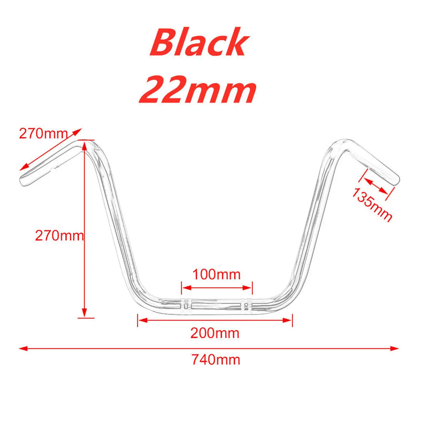 

10 Inch Rise Ape Hanger Handle Bar Iron Motorcycle Accessories Stable Installation for Retro Chopper