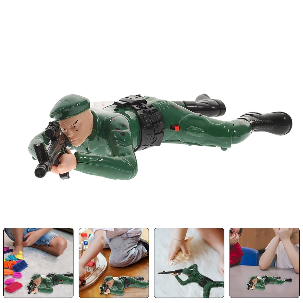 

2 Pcs Army Men Toy Soldiers Crawling Toys Boy Action Figure Child Baby Children