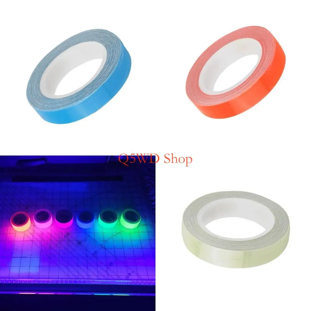 Q5WD Fluorescent Tape for Emergency Marking Tool and Creative Projects Supplies Absorbs Light By Day Glows Brigh Night