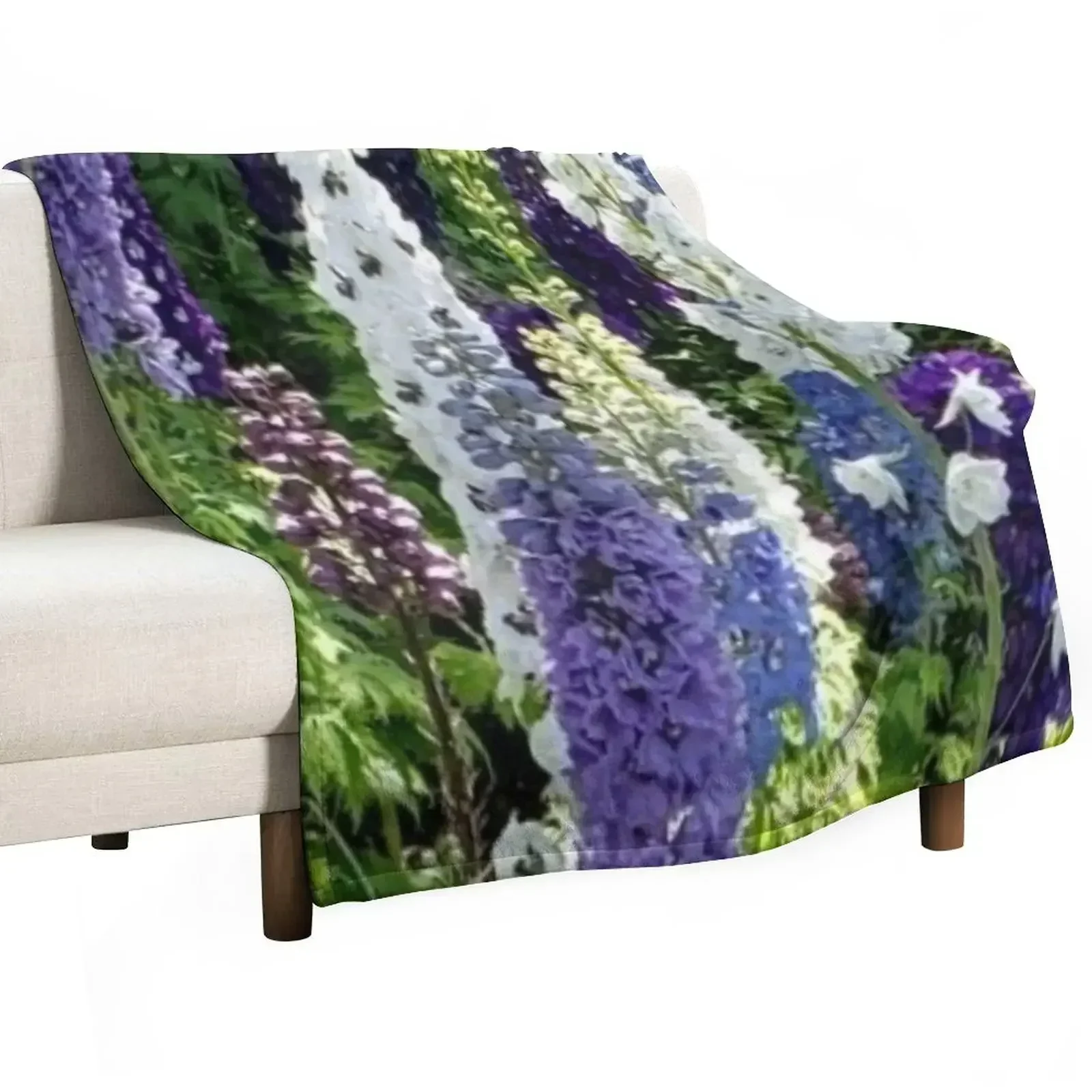 Purple Snapdragon Flowers Throw Blanket Furry Hairys Hair Blankets