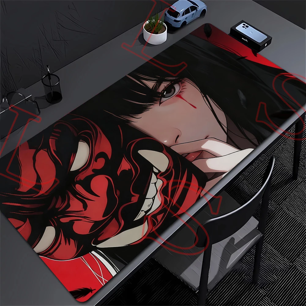 Anime Girls Samurai Oni Mask Mouse pad Large Computer Gaming Accessories 400x900mm Gamer Professional Premium Mousepad Desk Mats