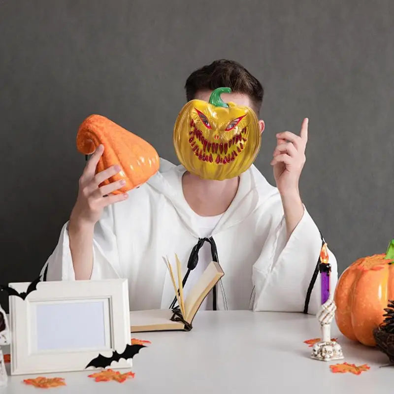 Cosplay Face Covering Pumpkin Facial Covering PVC Halloween Art Face Cover Ghost Design Face Decoration Funny Holiday Face Cover