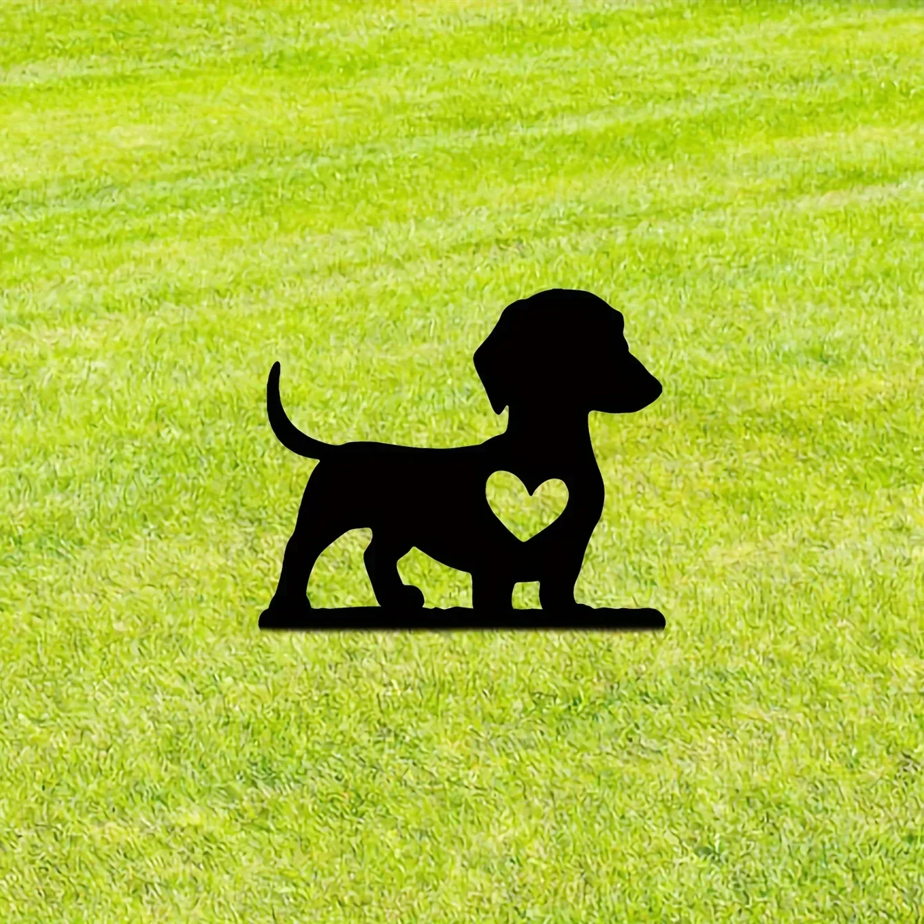 

Hello Young Smart Dog Garden Stake Iron decoration Silhouette Metal Yard Sign Courtyard Garden Outdoor Decoration Creative Pet C