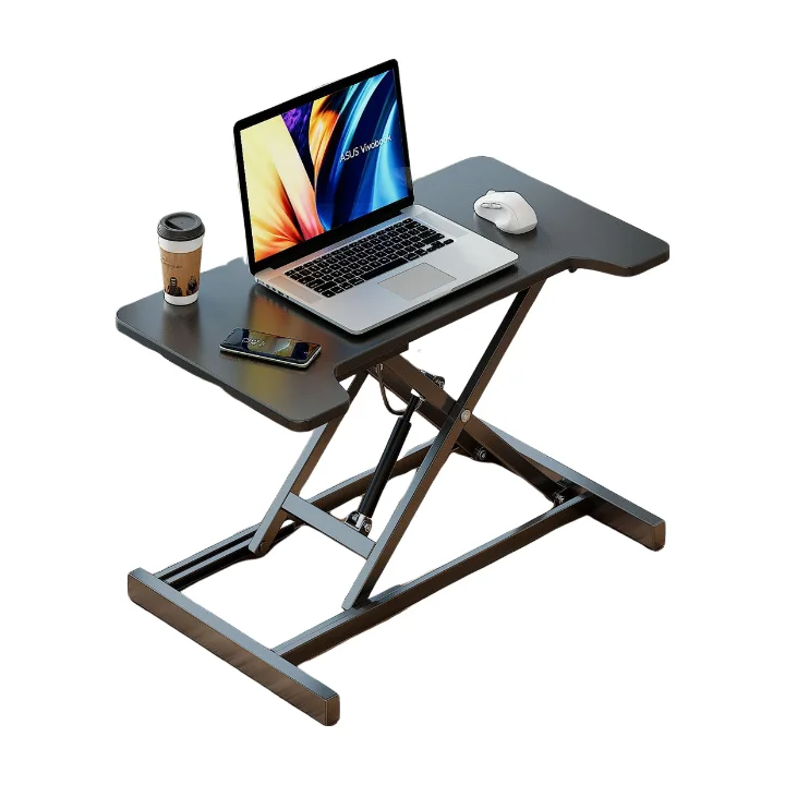 Shelf Furniture Height Adjustable Portable Workstation Sit Stand Desk Office Home Folding Computer