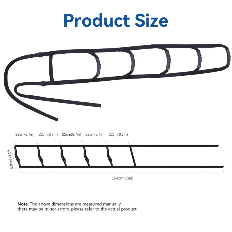 Drabinka do łóżka, wspomaganie w wchodzeniu, ćwiczenia brzuszków, regulowana linowa drabinka do łóżka, pomocnik w wchodzeniu do łóżka dla seniorów, kobiet w ciąży, osób niepełnosprawnych, po urazach.