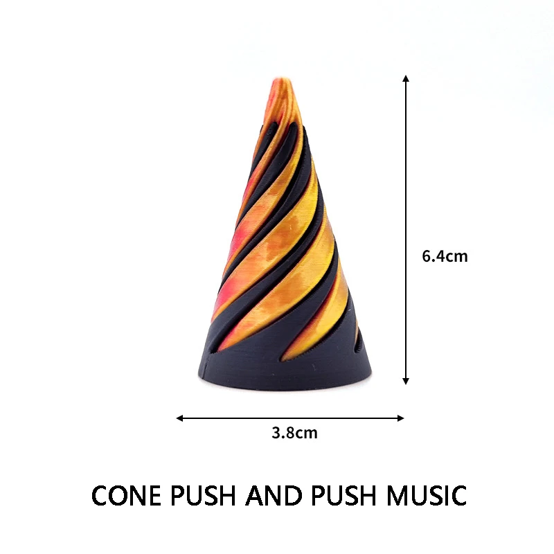 3D Printed Spiral Cone Toy Impossible Pyramid Passthrough Sculpture Pass Through Pyramid Fidget Toy Mini Vortex Thread Illusion