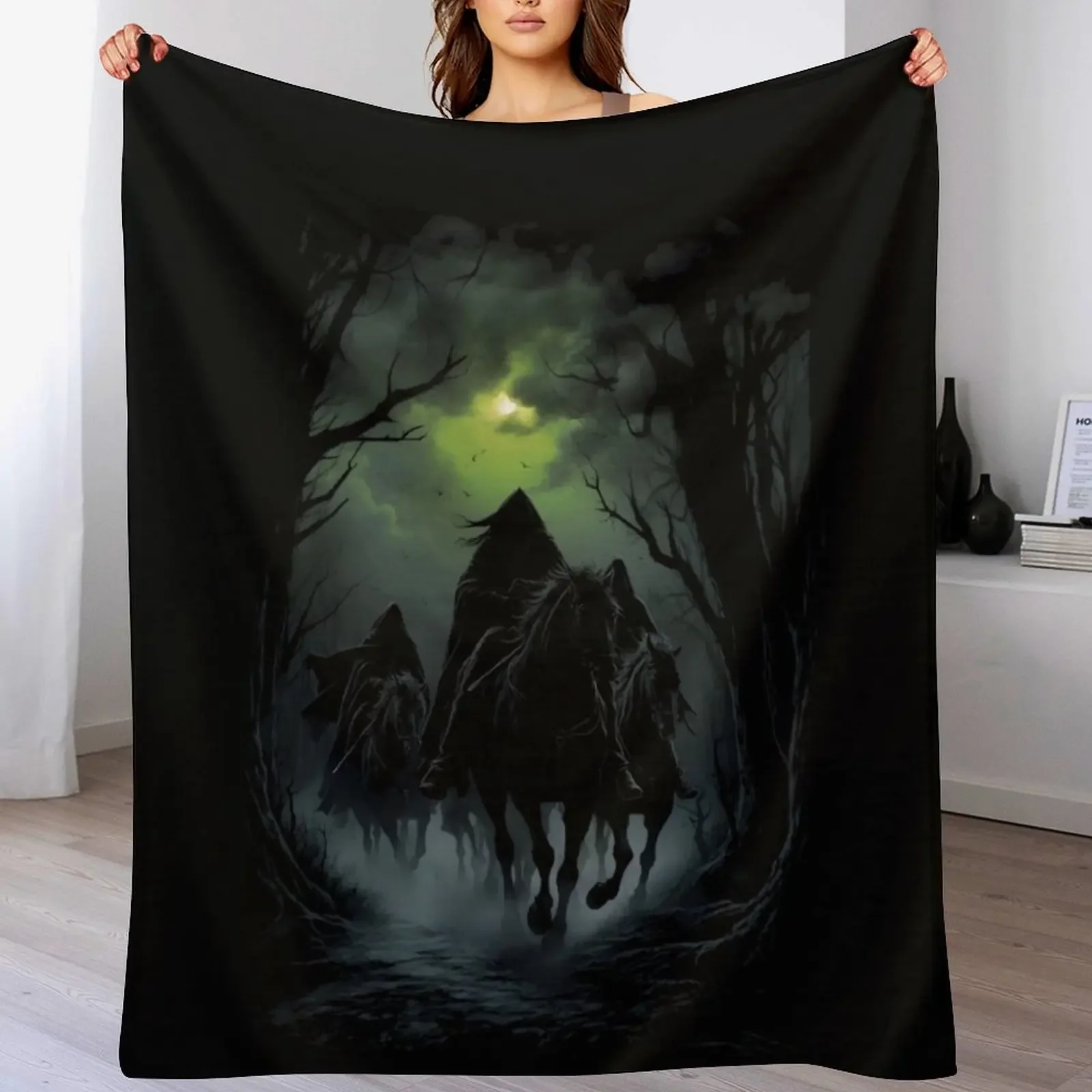 

The Nine Riders Under the Moonlight - Fantasy Throw Blanket Men's Soft Warm Throw Blanket for Couch