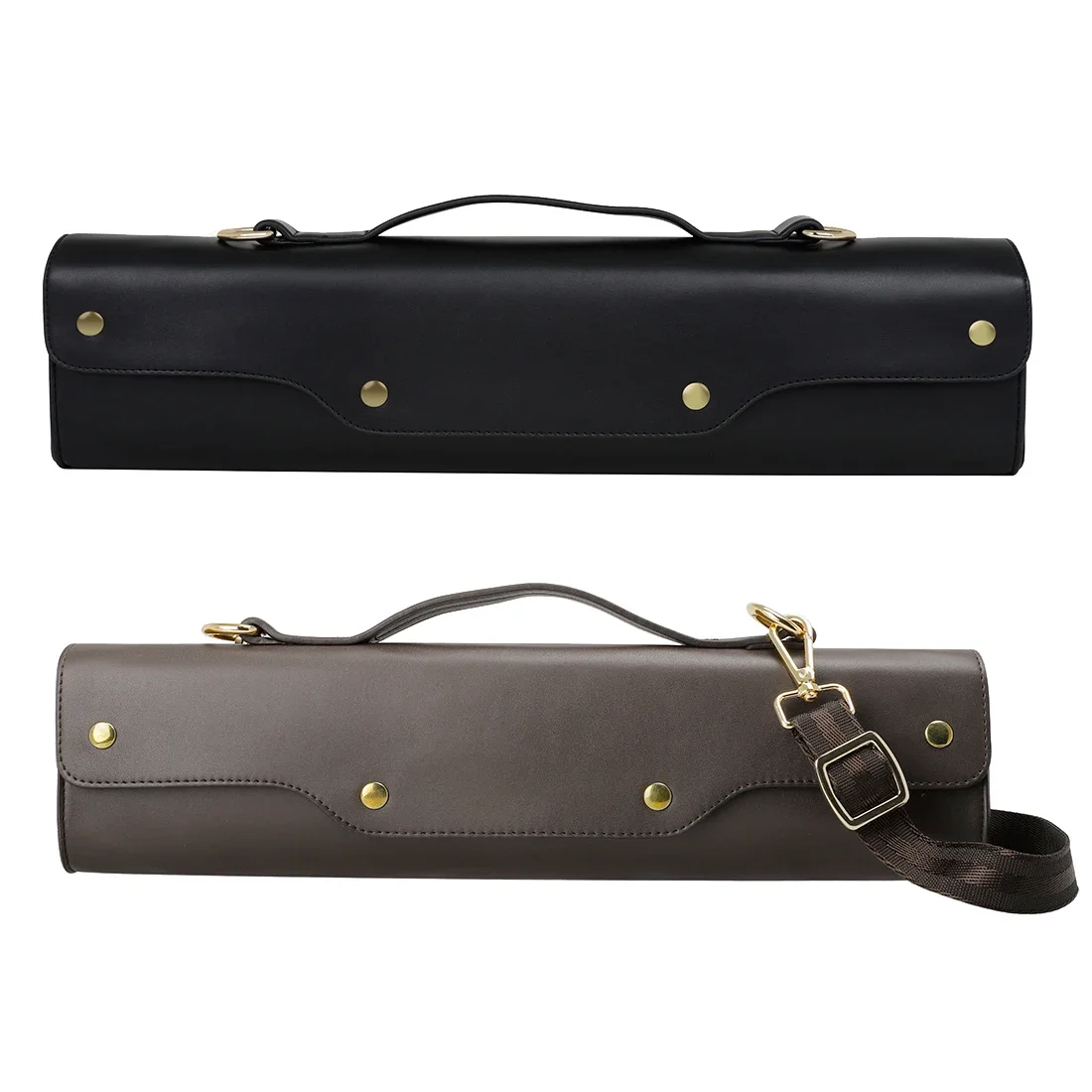 

16/17 Hole Flute Storage Box Case Portable Handbag Non-woven Fabric Shoulder Bag Woodwind Instrument Accessories Brown/Black