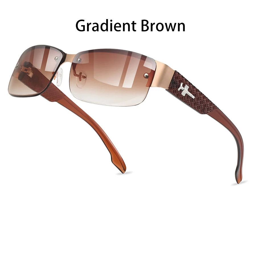 Modische Vintage-Sonnenbrille mit Farbverlauf für Männer und Frauen, Luxusmarken-Designer-Sonnenbrille für Reisen, Angeln und Autofahren – Detail 2