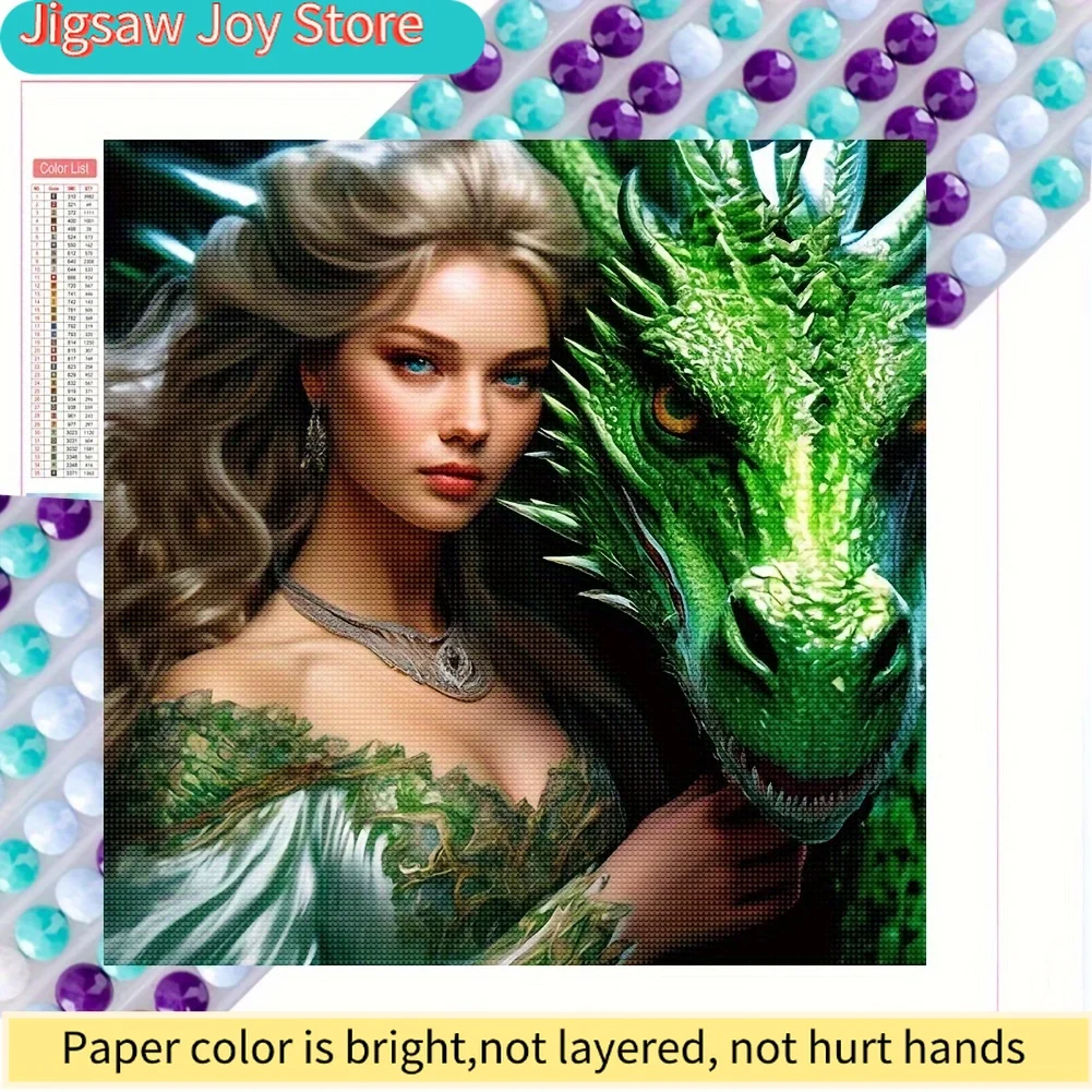 

Набор для алмазной вышивки 5D DIY, тема аниме, круглые акриловые (ПММА) стразы | Мозаика «Фэнтезийный Дракон и Женщина» | Полнофункциональный домашний комплекс для отдыха и развлечений
