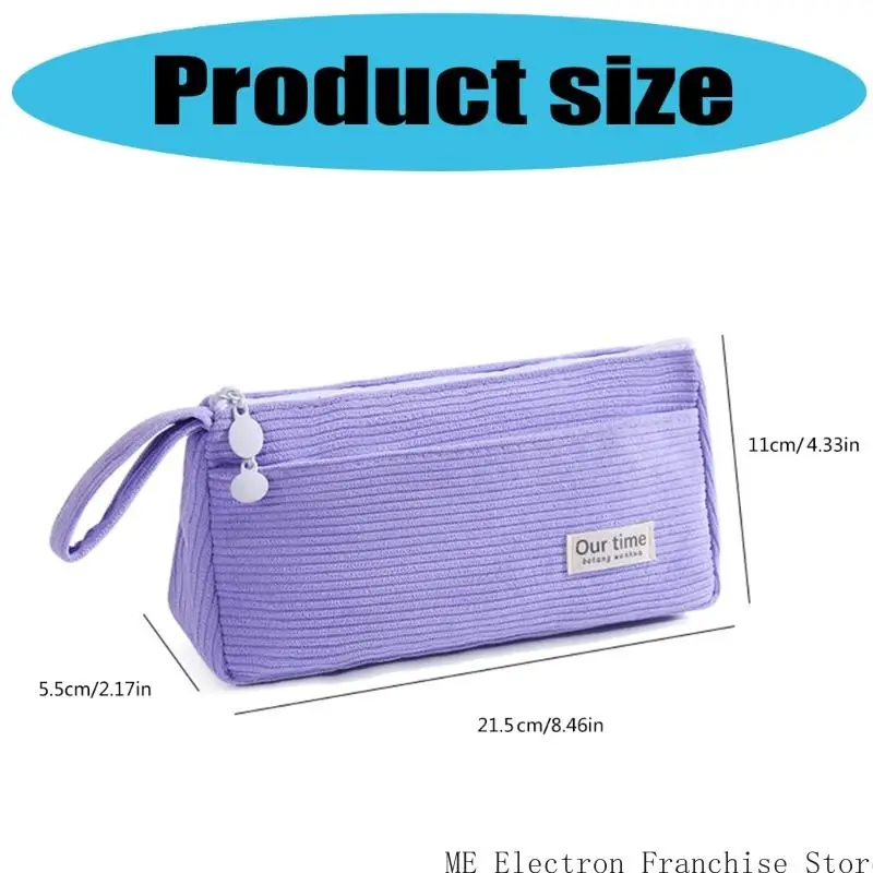 T5EA Bolsa bolígrafo pana doble capas 2 Bolsa lápiz compartimento para estudiante