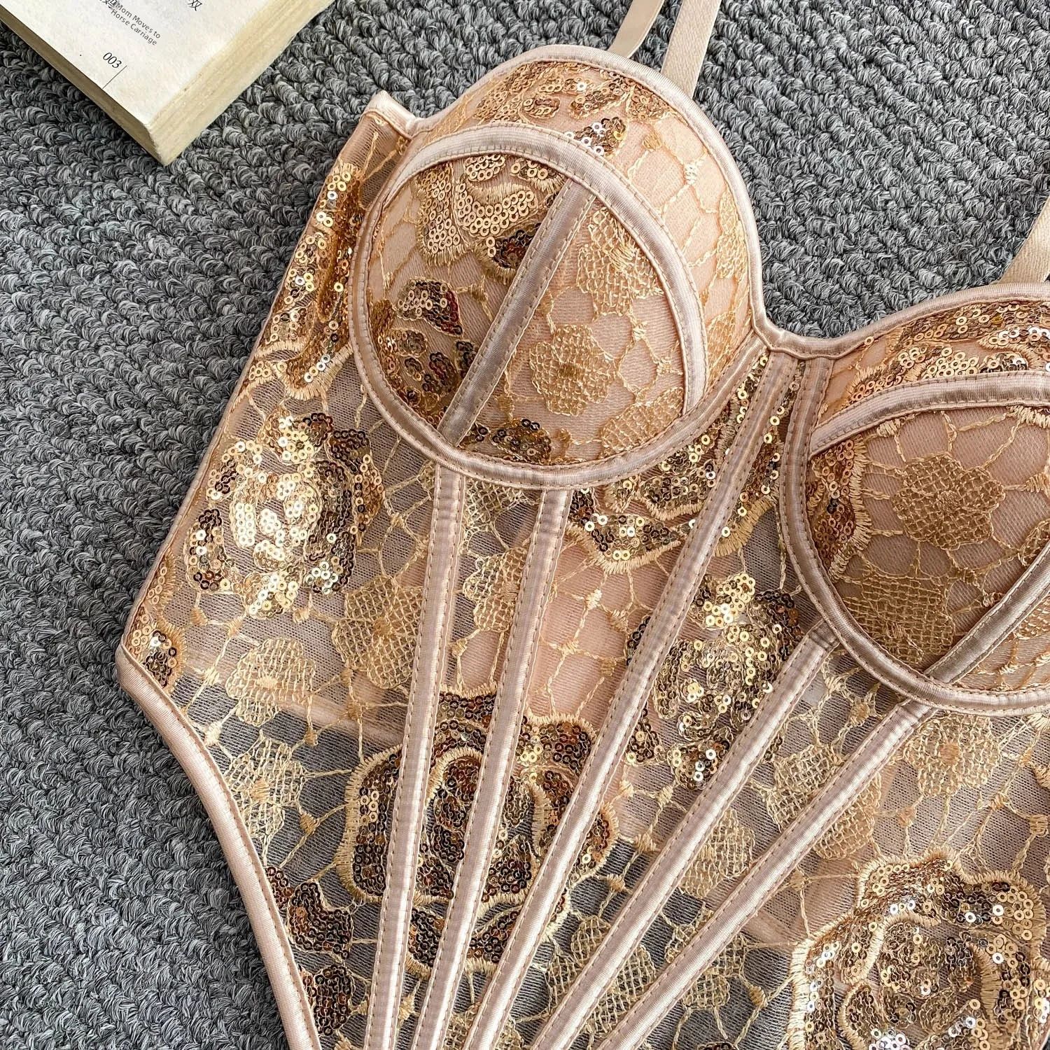 فاخر الترتر الدانتيل سيدة مشد أنيق لامعة المرأة بوستير الفتيات ضئيلة مساء ارتداء المحاصيل سيدة قصيرة الحلو محدد شكل الجسم الأعلى #2