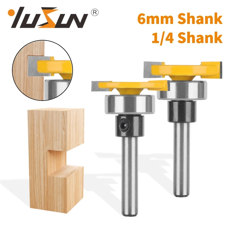 YUSUN T Type Bit With Bottom Bearing Router Bit Woodworking Milling Cutter For Wood Bit Carbide Cutters Face Mill End Mill