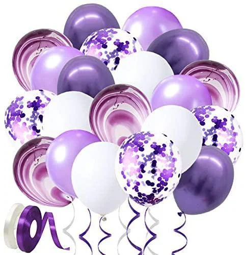 100 Stück 30,5 cm lange lila Luftballons, Helium-Konfetti-Luftballons, Latex-Lavendel, für Geburtstag, Abschlussfeier, Hochzeit, Dekorationen