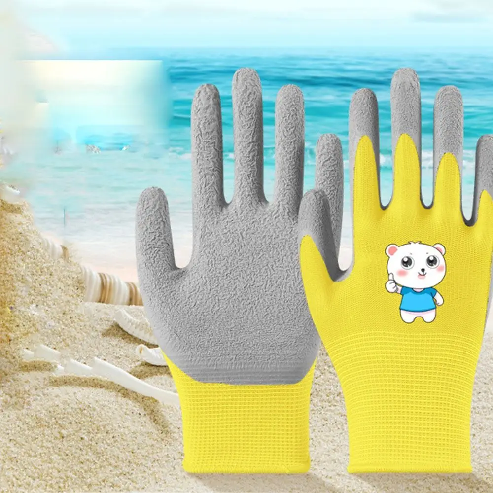 Waterproof Kid Gardening Gloves Non-Slip Breathable Garden Work Gloves Animal Pattern Collect Seashells