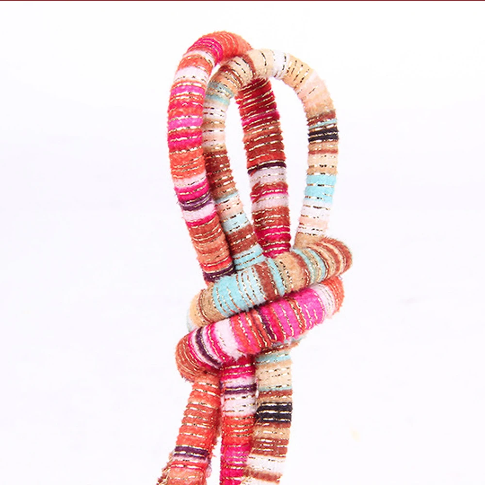 2 Meter 6mm Buntes Böhmisches Geflochtenes Stoffband DIY Halskette Armband Dekorative Accessoires Seil – Detail 5