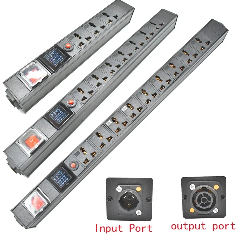 PDU Power strip NAC3FX-W NAC3MPX aviation port 2-9 10A Universal socket Aviation Waterproof Powercon LED Large Screen Power Plug