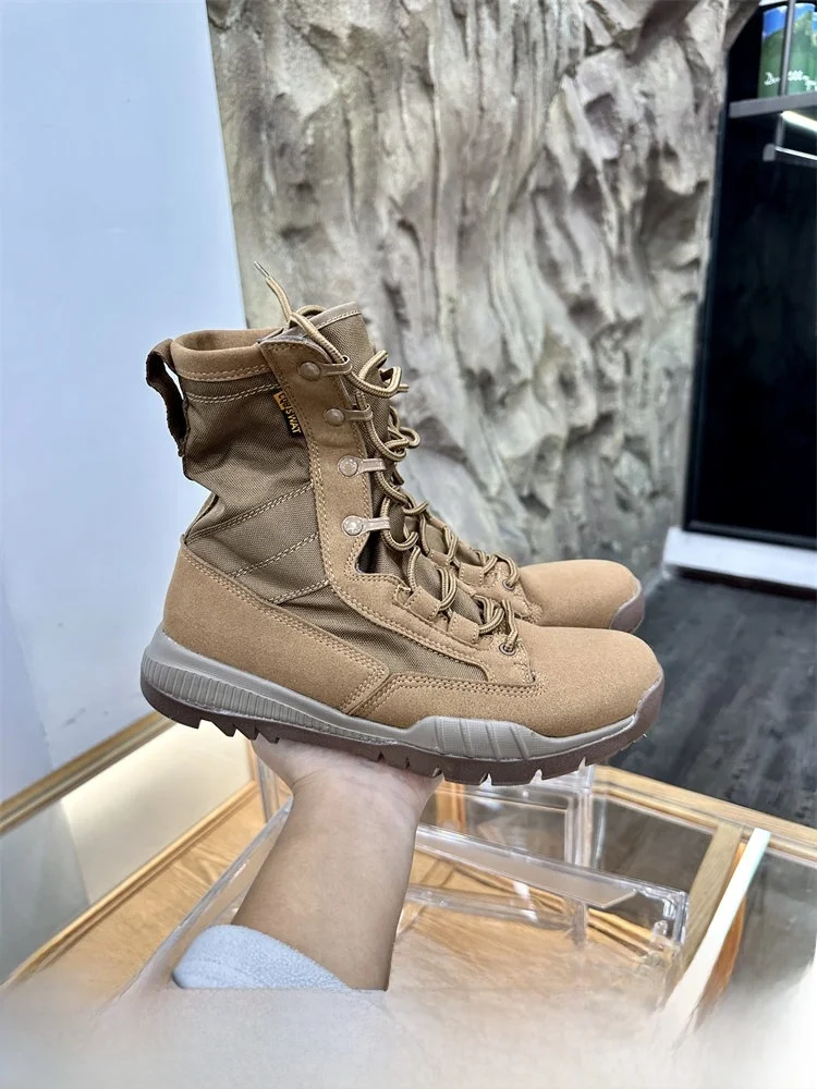 

Men's Tactical Boots Desert Outdoor Full Terrain Workwear Boots Casual Low Top Shoes with Laces Warm round Toe Boots