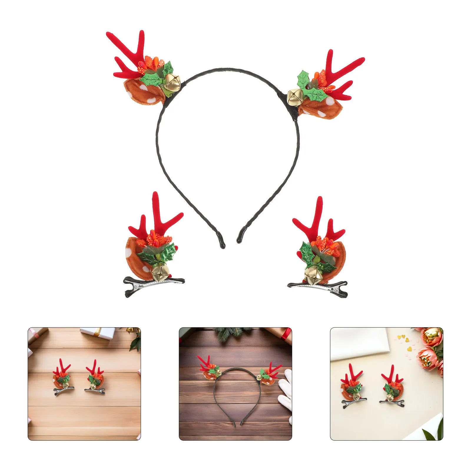

1Set Reindeer Antlers Headband Lightweight Holiday Deer Ears Headpiece Party Christmas Cosplay Accessories Antler Headpiece