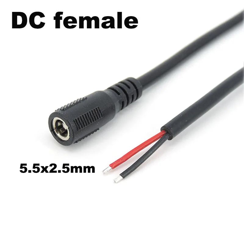 18 cm 18awg 7A DC Männlich Weiblich Netzteil Stecker Kabel 5,5x2,1mm 5,5x2,5mm Kupfer kabel Für LED Streifen licht Kamera 2,1mm 2,5mm – Detail 5