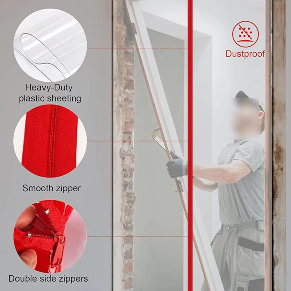 

DIY Greenhouse Setup Dust Barrier Zipper Easy Install Zipper Door For Tents Heavy Duty Zipper 7ft Length Cloth Material