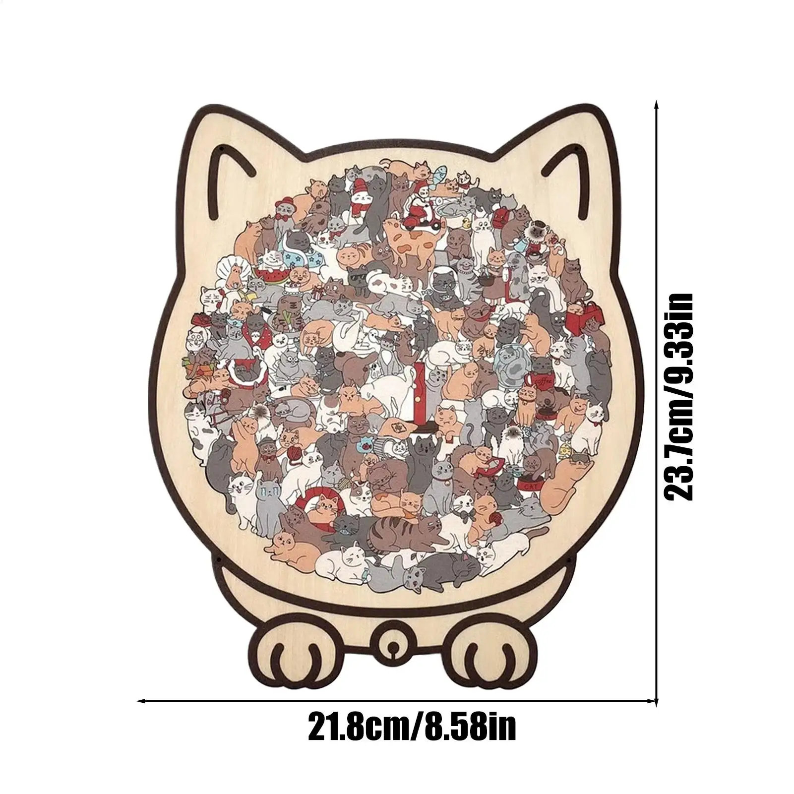 135 قطعة لغز خشبي على شكل قطة بانوراما فريدة من نوعها على شكل حيوان لغز بانوراما ديكورات المنزل هدية الكريسماس للأطفال الأولاد والبنات #6