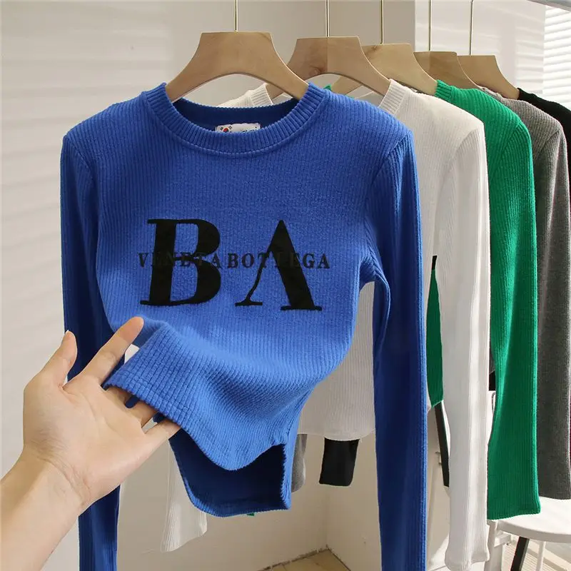 Teenager Spring Atumun Girls Clothes Fashion Letter Slim Fit Undershirt Pullovers Kids Long Sleeve Top 3 5 7 9 12 14 15 Year