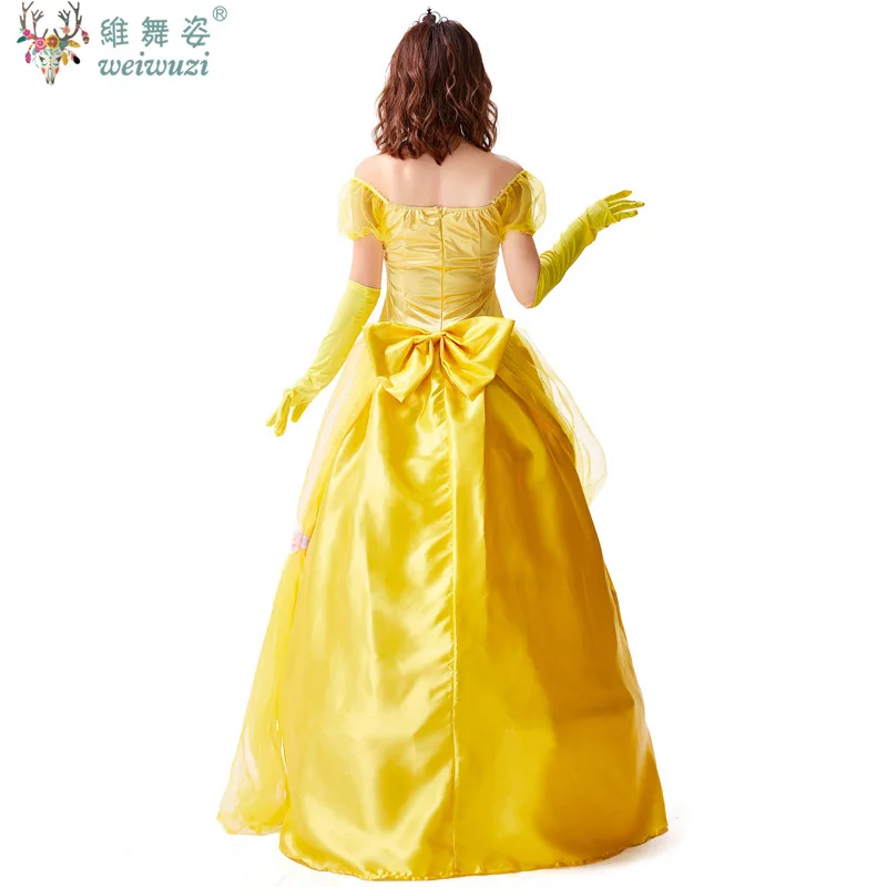 Belle la Belle et la bête robe longue jaune Costume d'halloween Belle robe de princesse mascarade carnaval adulte Belle rôles Costume