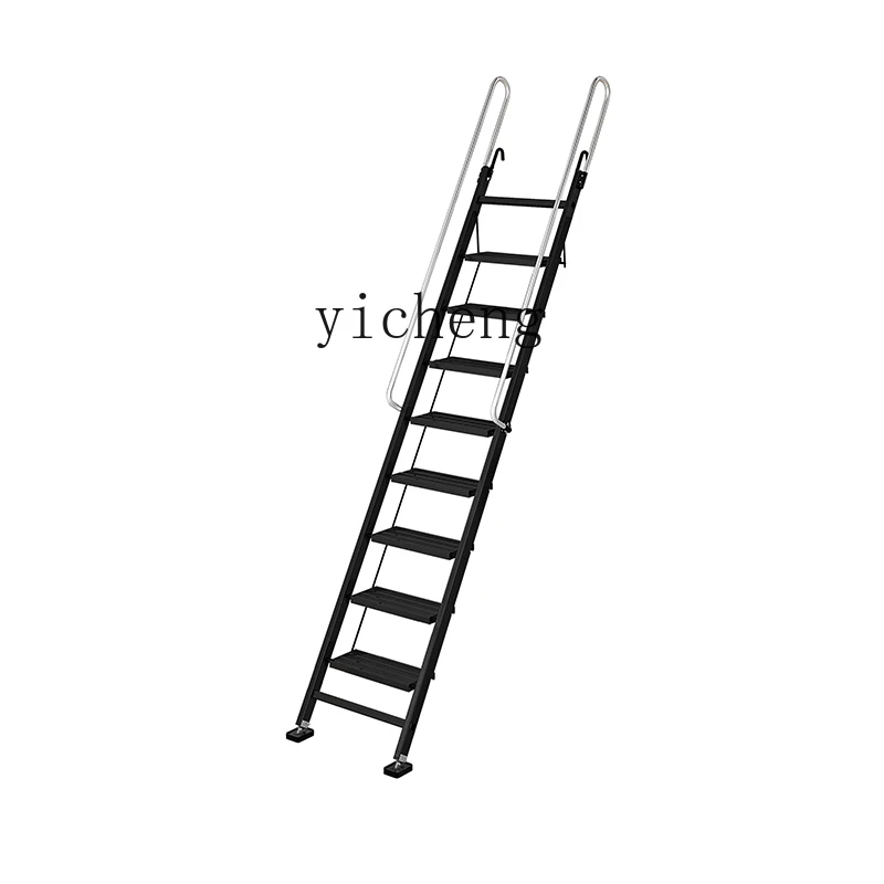 V5.11 household aluminum alloy folding loft ladder mobile telescopic stairs