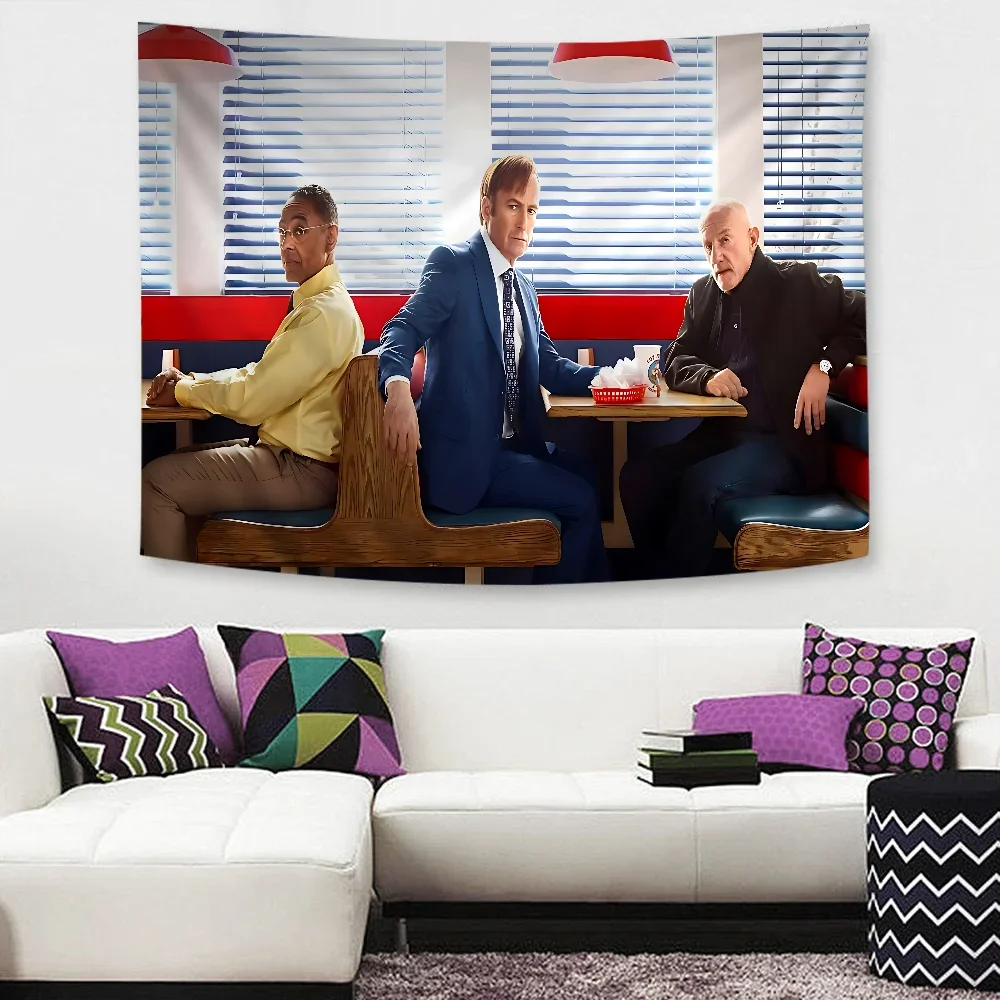 Klassische Filme Better Call Saul Cartoon Wandteppich Hippie Blume Wandteppiche Wohnheim Dekor Kunst Home Decor