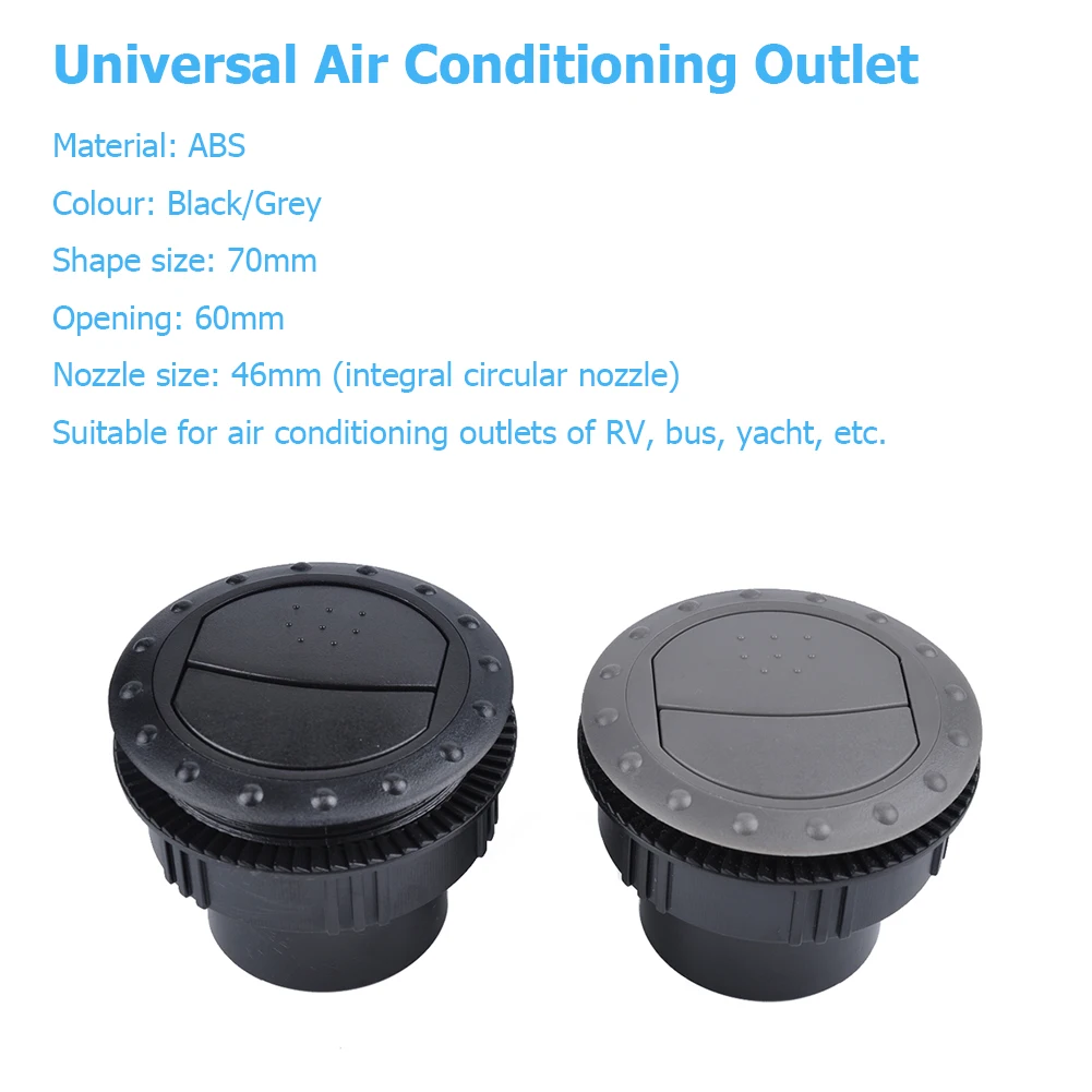 Ventilasi AC Outlet untuk mobil, Bus RV Yacht ATV 60mm ABS A/C ventilasi udara keluar berputar Interior langit-langit bulat