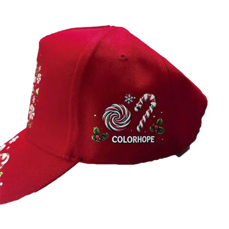 Unisex-Baseballkappe mit Weihnachtsmotiv, Rentier- und Weihnachtsmann-Druck, leicht, für Damen und Herren, festliche Kopfbedeckung für den täglichen Gebrauch. – Detail 7