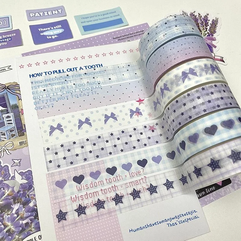 6pcs/lot Kawaii Decorative Paper Tape Set Washi Tape Pack For DIY Journals Hand Book Material School Office Stationery view 5