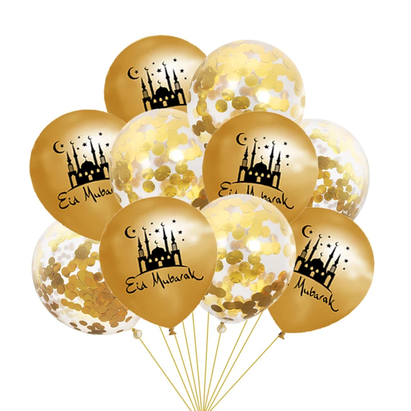 Eid Mubarak Balloon Ramadan Decoration 2025 Muslim Party Decor For Home Aid al-fitr Eid Mubarak Islamic Festival Party Supplies