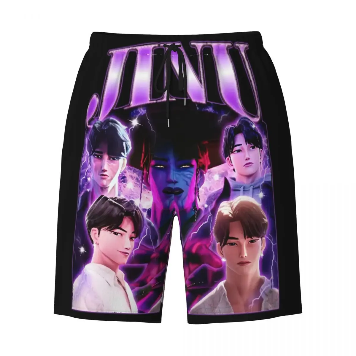 Jinu KPOP Demon Hunters Board Shorts Summer Huntrix Sports Fitness Board Short Pants Male Casual Custom Large Size Swim Trunks